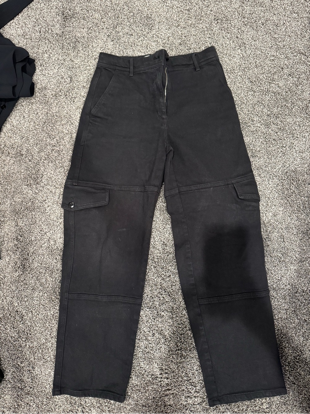 Wilfred Black Cargo Pants with Knee Paneling